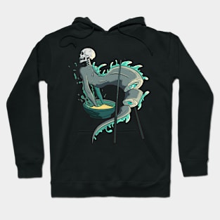 The Great Sushi Skeleton Bowl 3- Japanese Vector art Illustration Hoodie